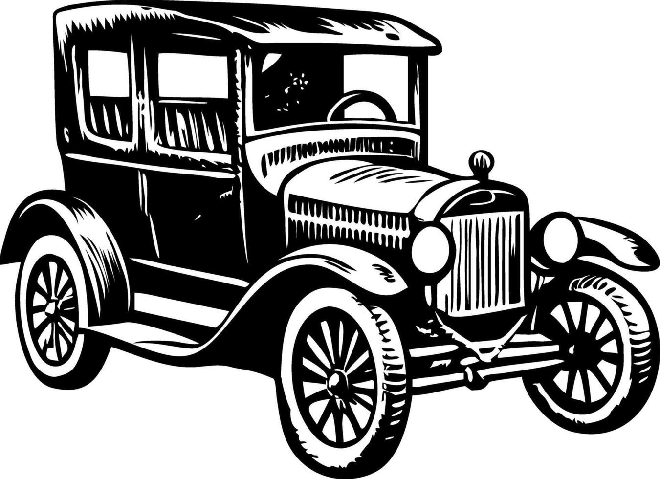 An illustration of model t designed in vintage style vector