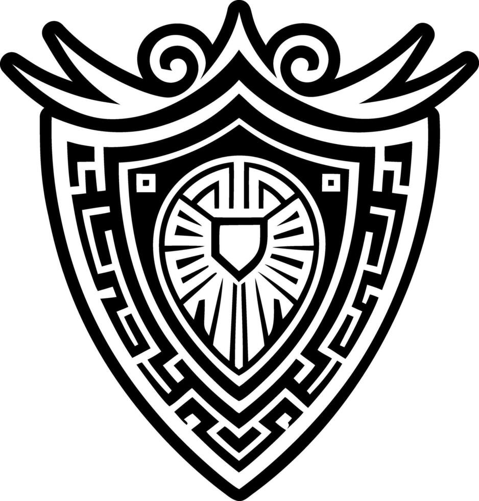 A solid style icon of aegis shield vector