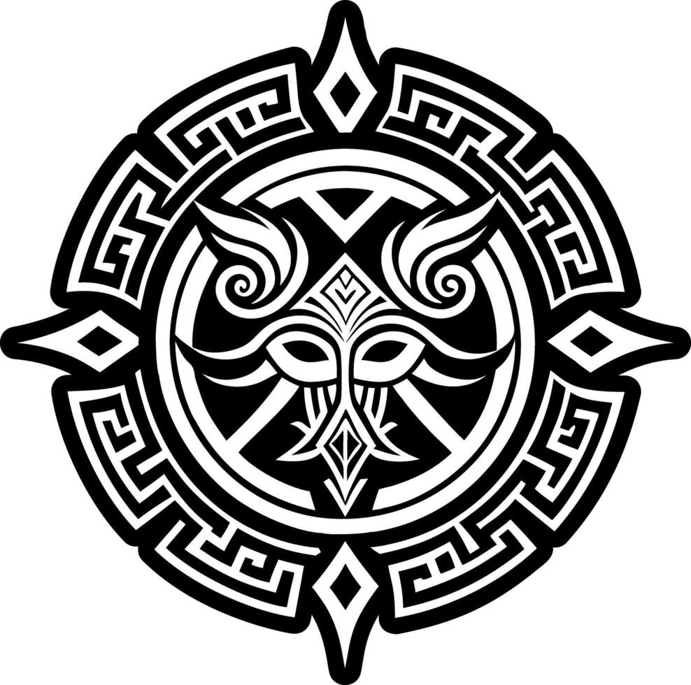 A filled style icon of hyperboreans mythical tattoo vector