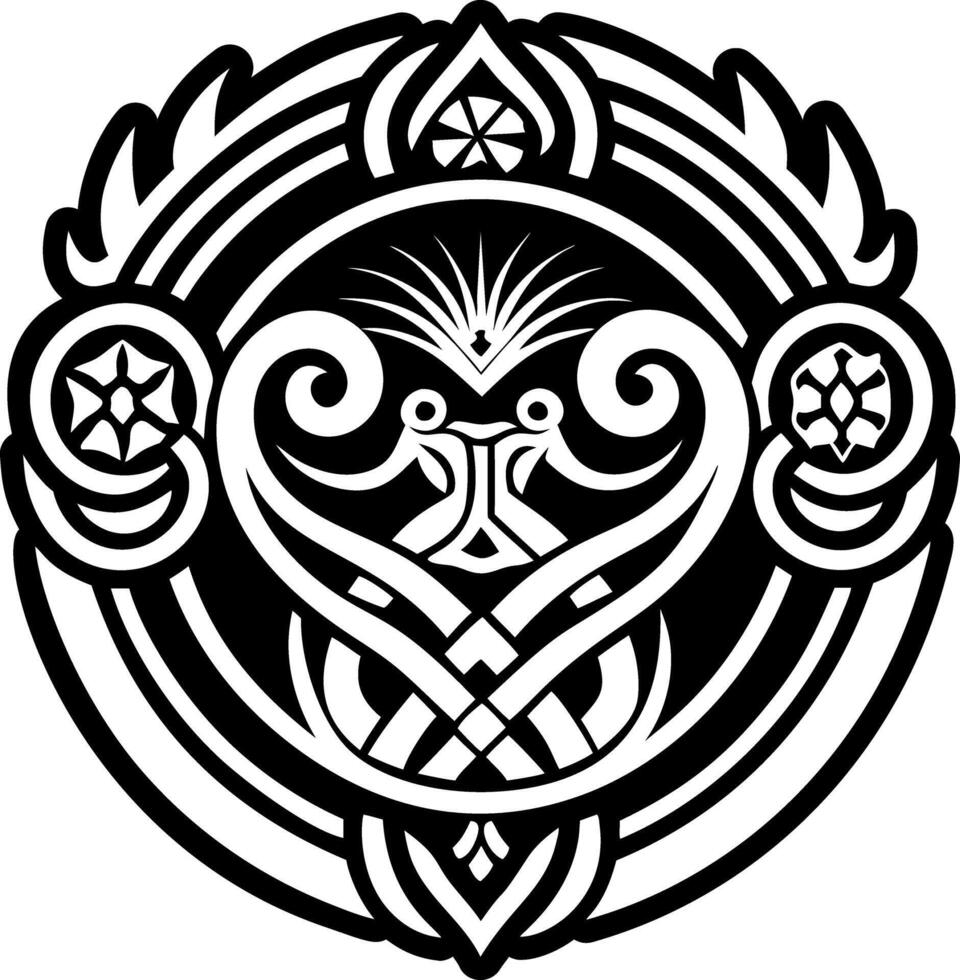 A solid style icon of greek knot symbol vector