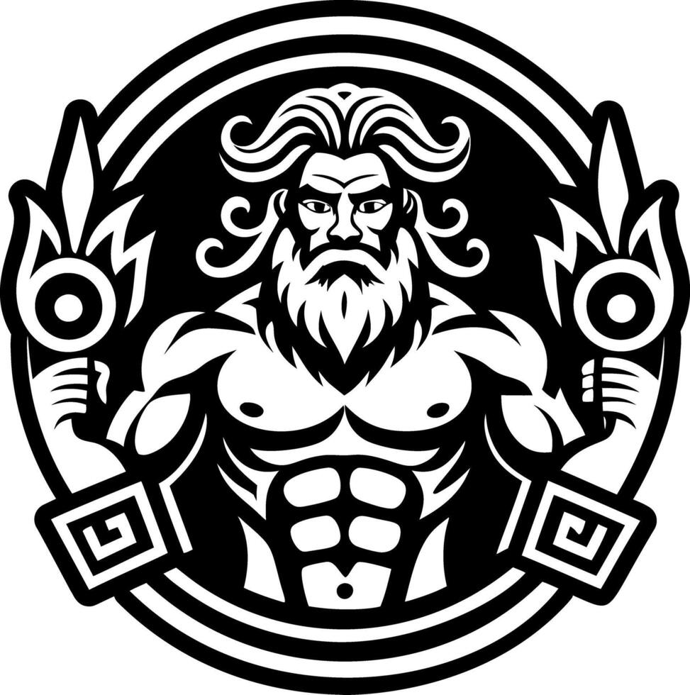 A filled style icon showing heracles mythic tattoo vector