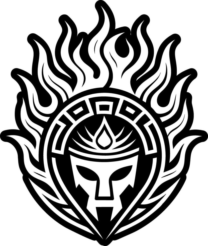 A black and white logo of a spartan head vector