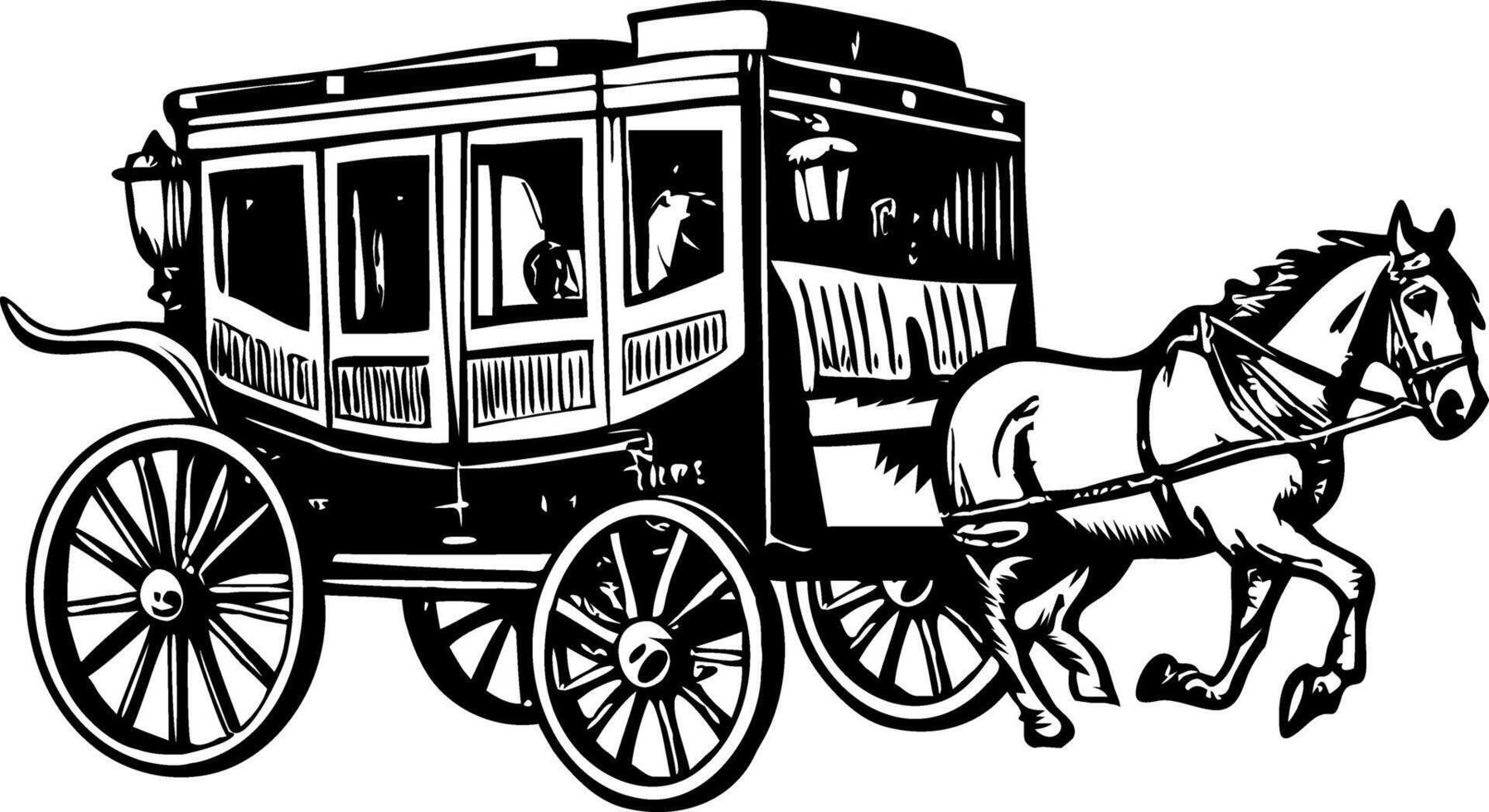 An illustration of carriage designed in vintage style vector