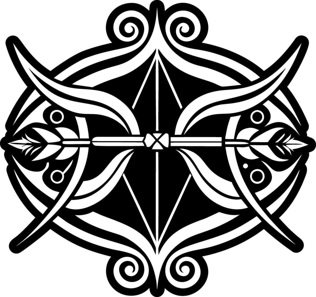 A glyph style icon showing artemis weapon vector