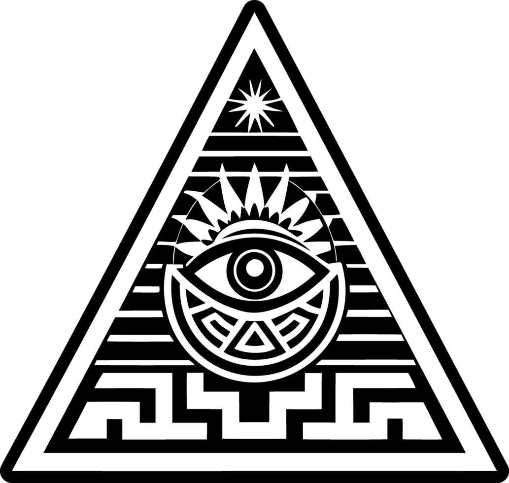 An all seeing eye in a triangle vector