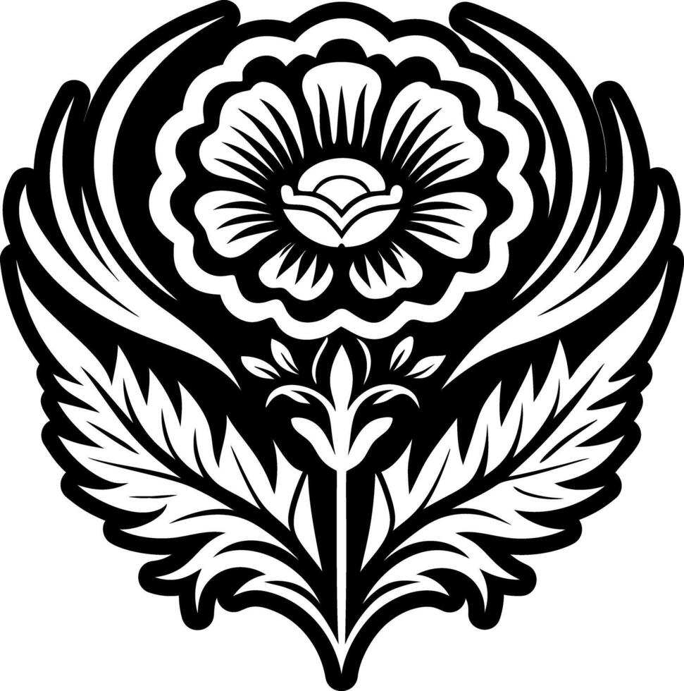 A solid style icon depicting poppy flower tattoo vector