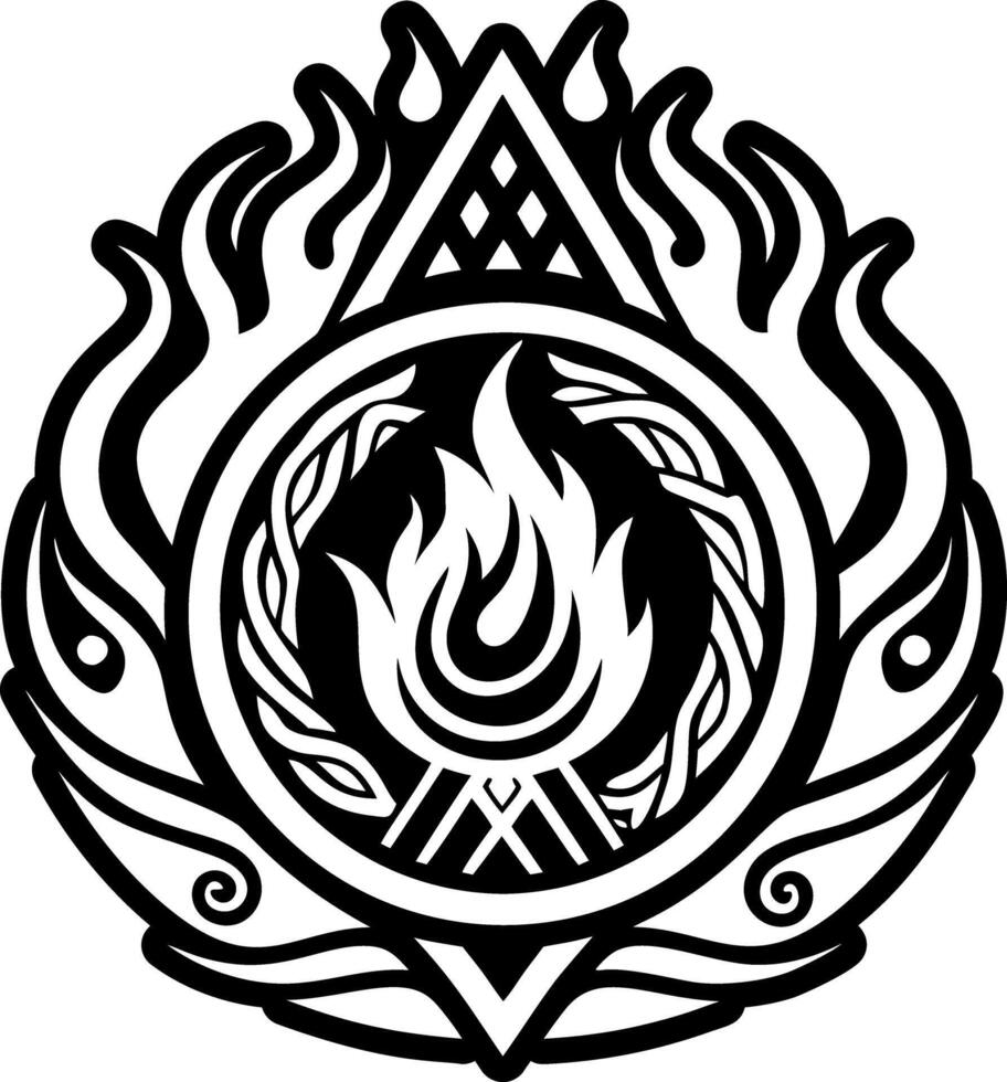 A solid style icon depicting fire vector