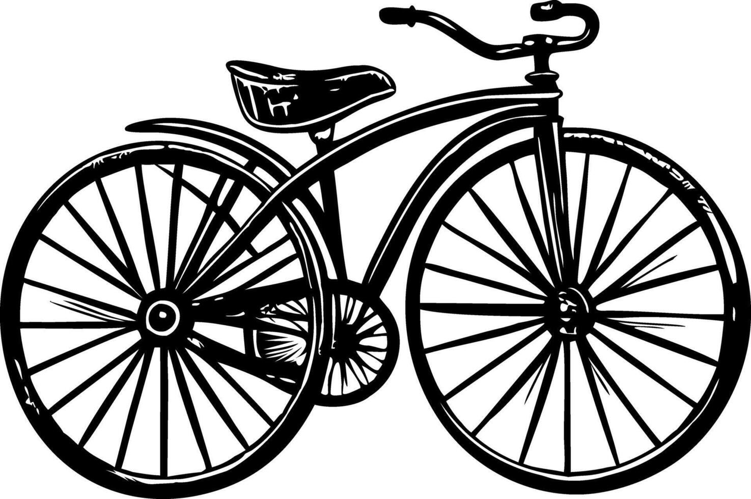 Vintage sketchy illustration depicting bicycle vector