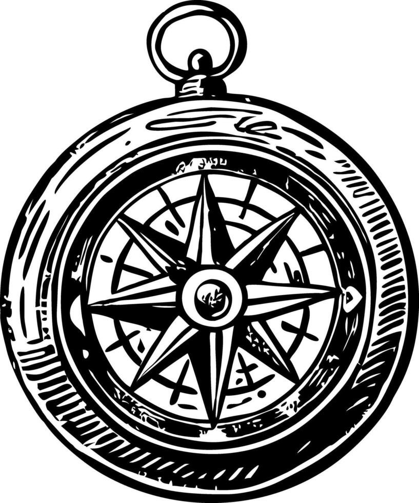 Classic compass illustration in vintage style vector
