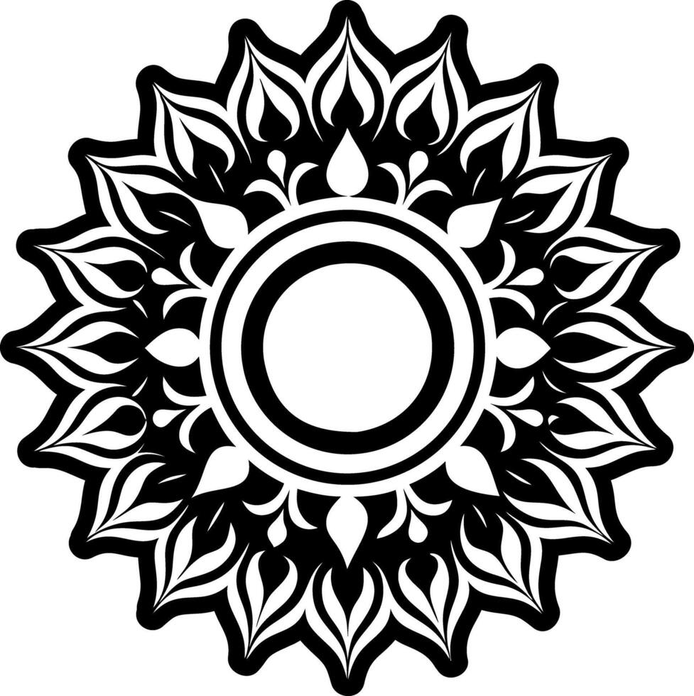 A glyph style icon of floral sun vector