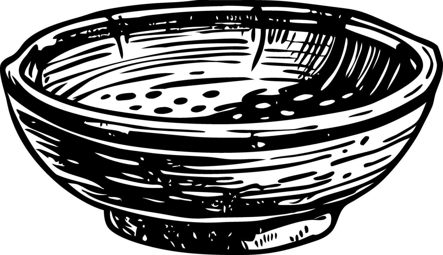 Wooden bowl illustration in vintage style vector