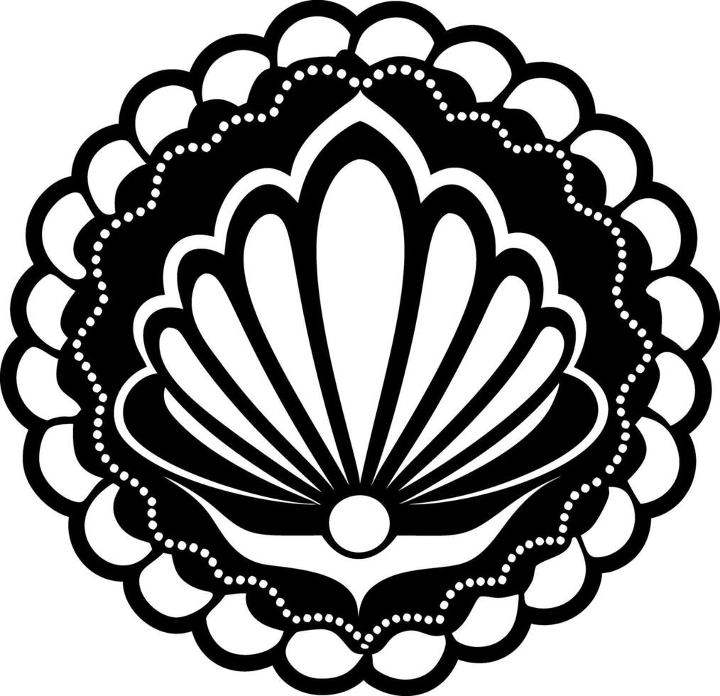 A glyph style icon of marine shell tattoo vector