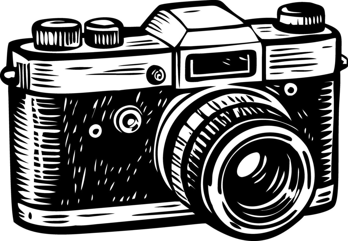 Camping camera illustration in vintage style vector