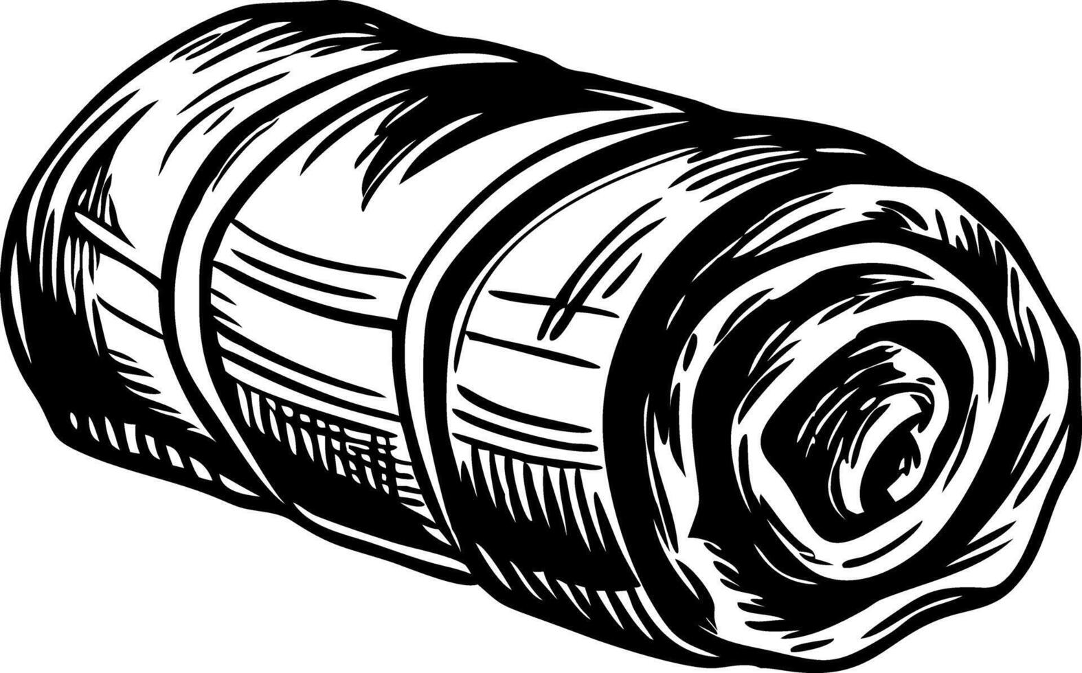 Sleeping bag in vintage style illustration vector