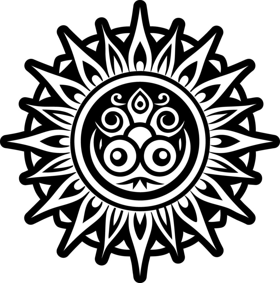 A glyph style icon of solar tattoo vector