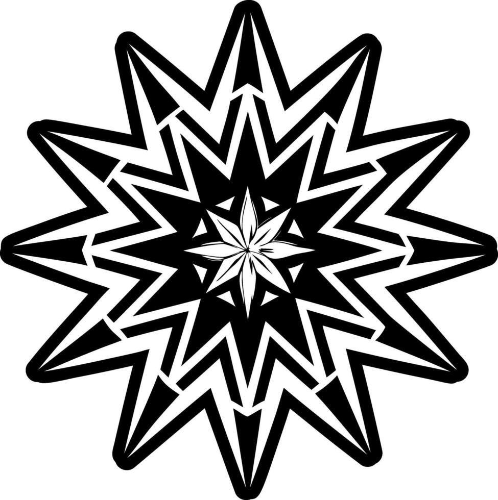 A filled style icon depicting starburst tattoo art vector