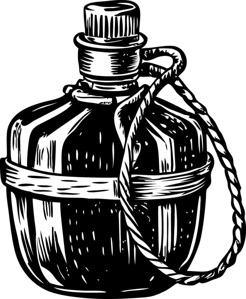 Water canteen illustration in vintage style vector