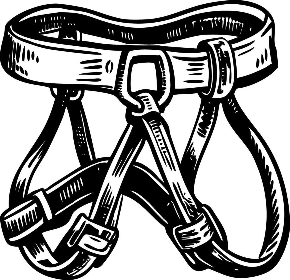 Climbing harness illustration in vintage style vector