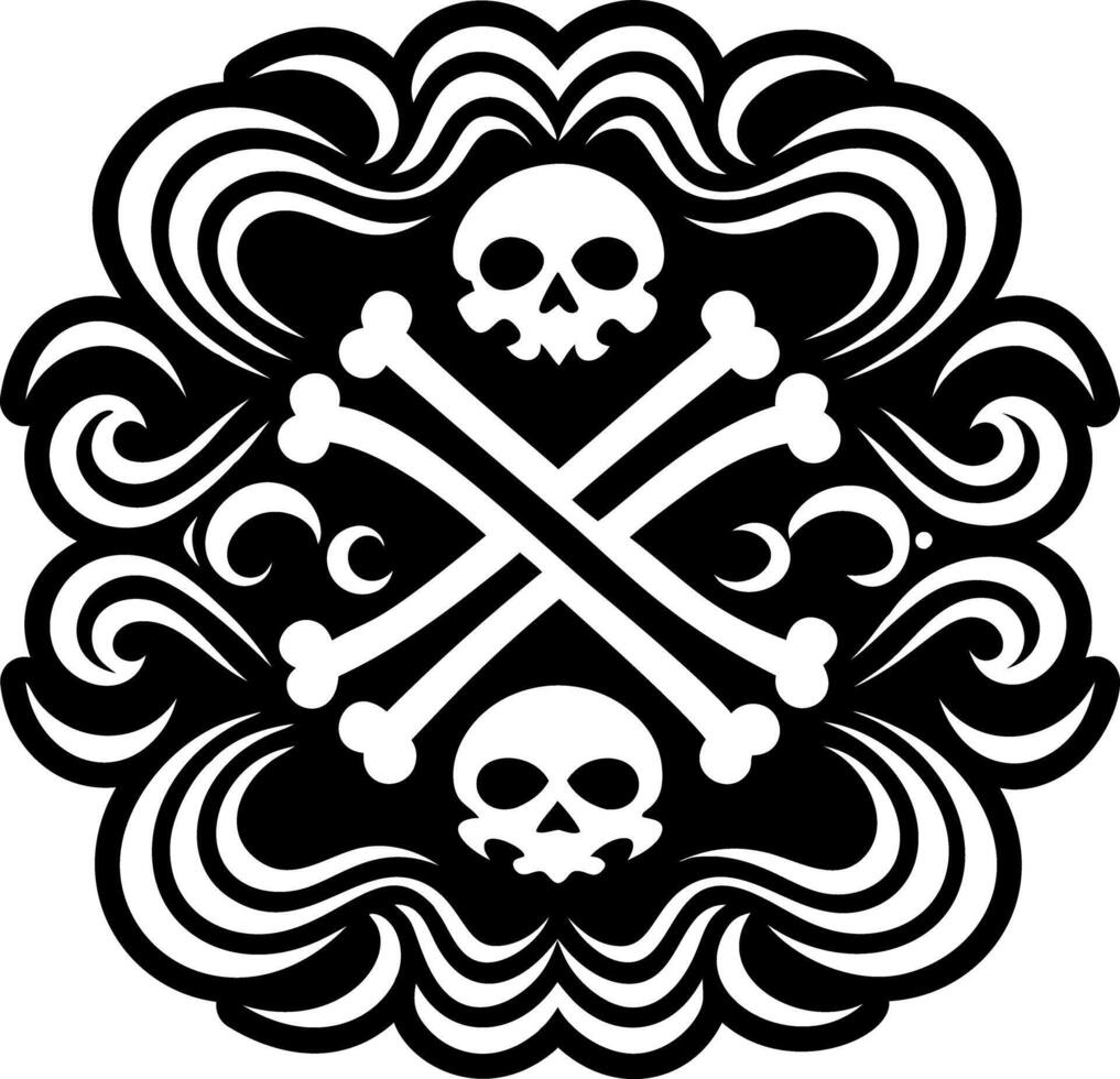 A filled style icon of skull bones symbol vector