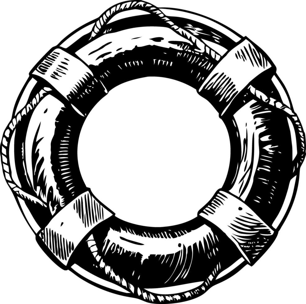 A vintage style illustration of buoy vector