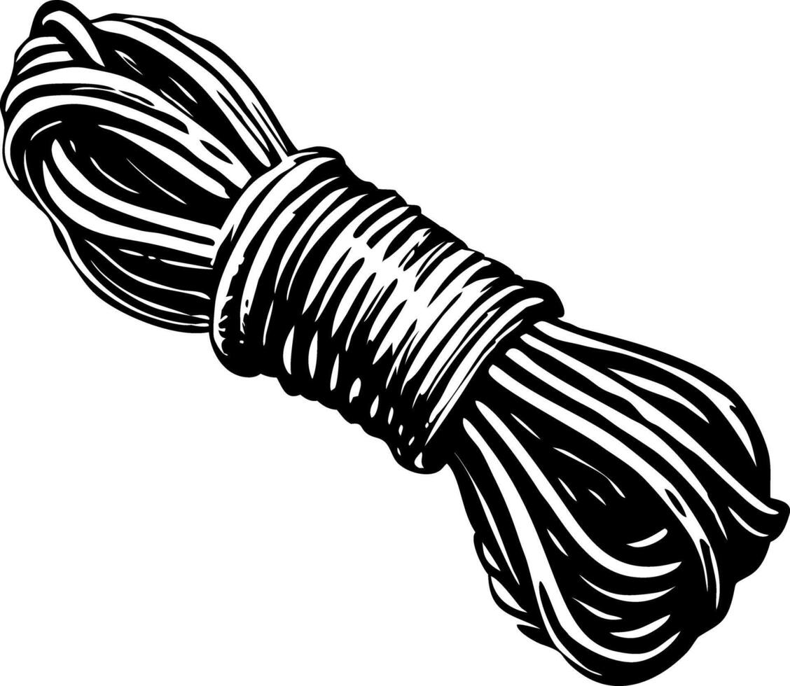A sketchy style illustration of rope vector