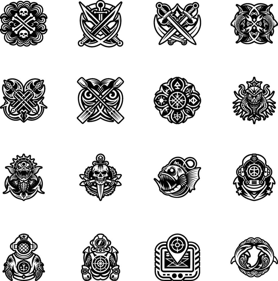 A filled style icon of nautical anchor tattoo vector