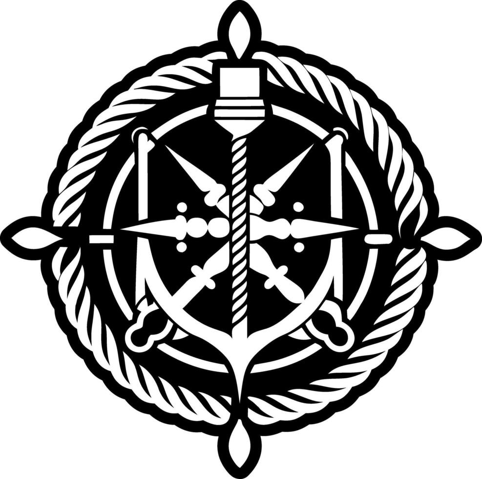 A glyph style icon of sea navigator symbol vector
