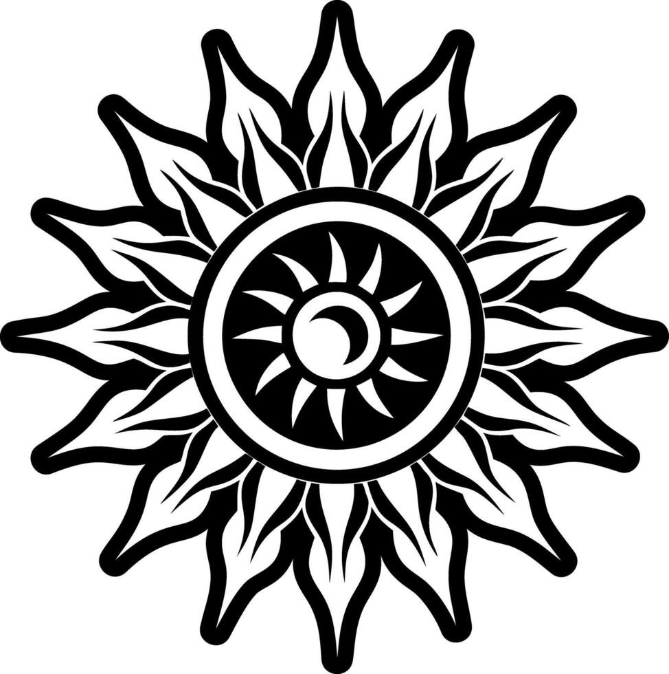 A filled style icon showing sun rays vector