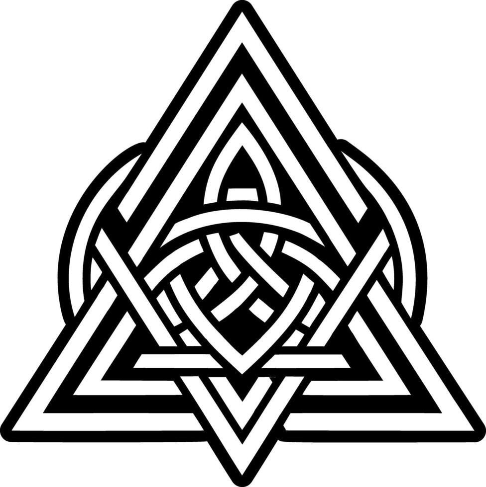 A solid style icon of triangle knot tattoo vector