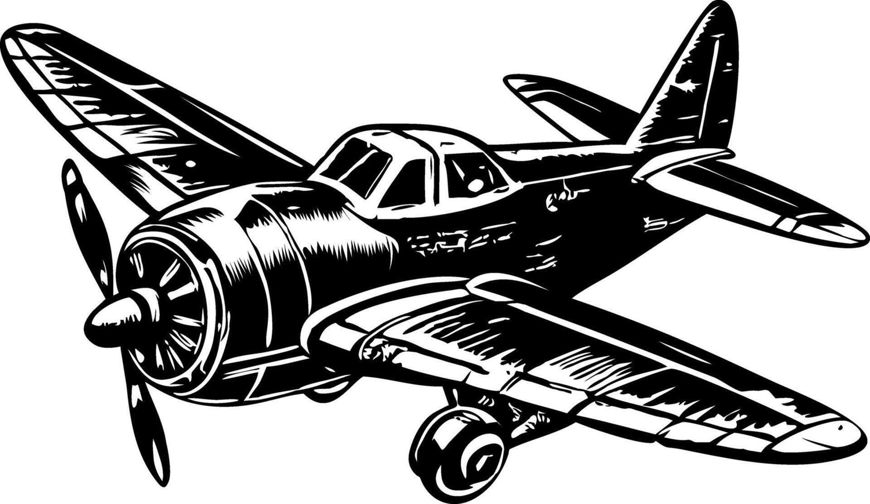 An illustration of propeller jet designed in vintage style vector