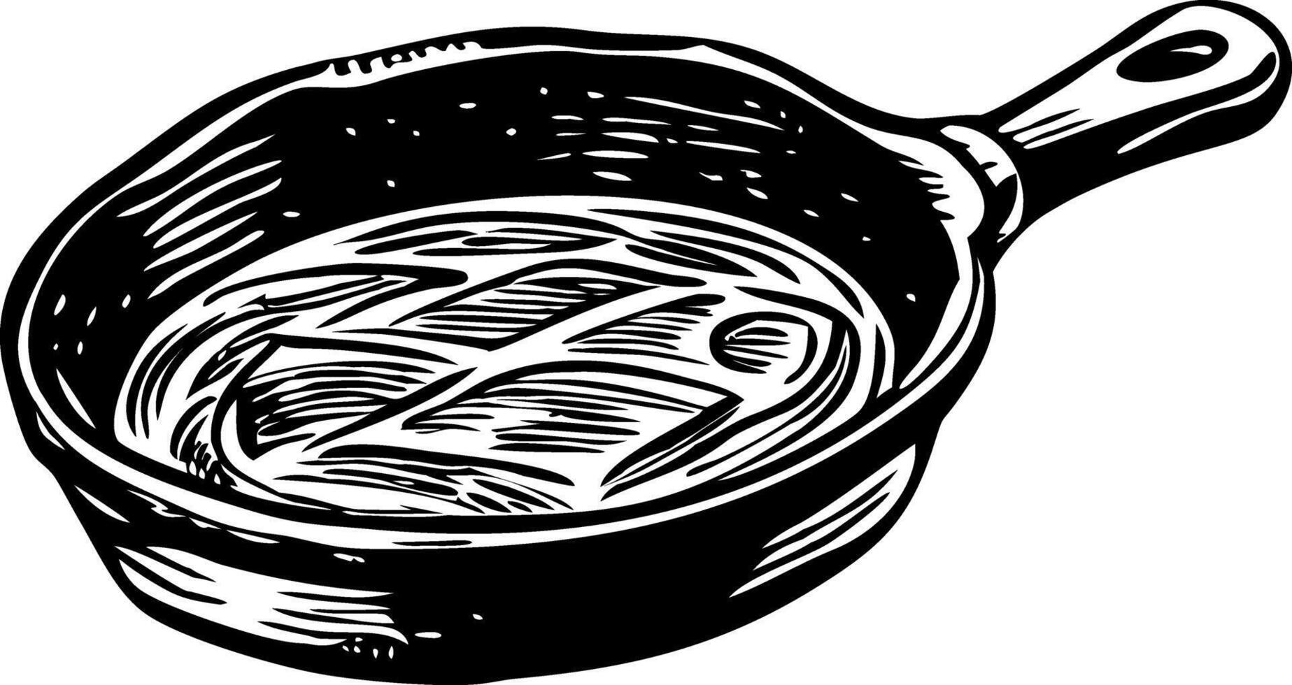 A vintage style illustration of skillet vector