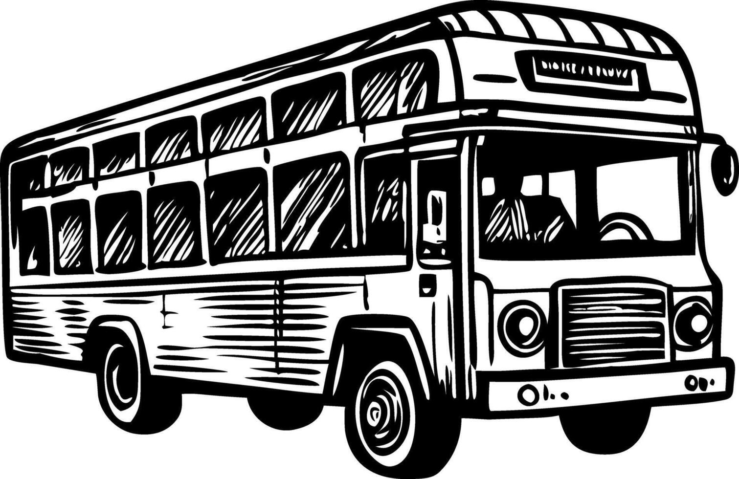 A vintage style illustration of tour bus vector