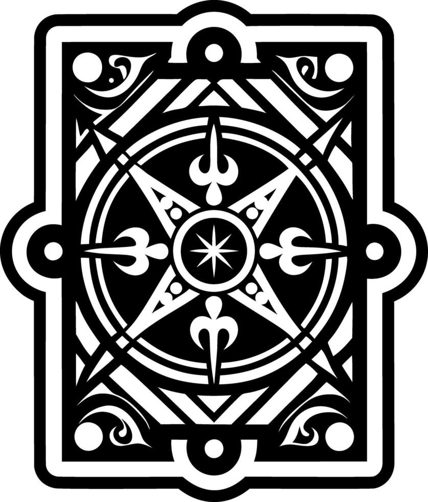 A filled style icon of tarot card tattoo vector