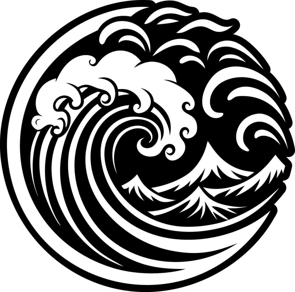 A glyph style icon of tsunami symbol vector