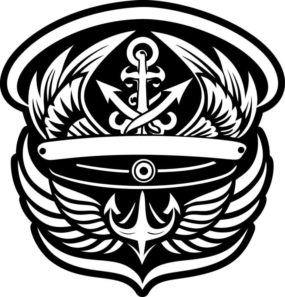 A glyph style icon of sailor cap symbol vector