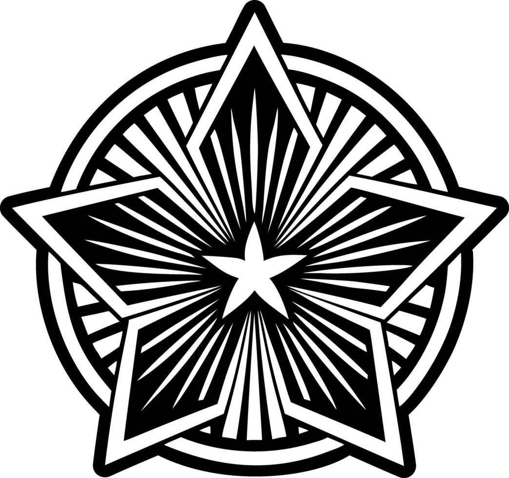 A solid style icon showing star symbol vector