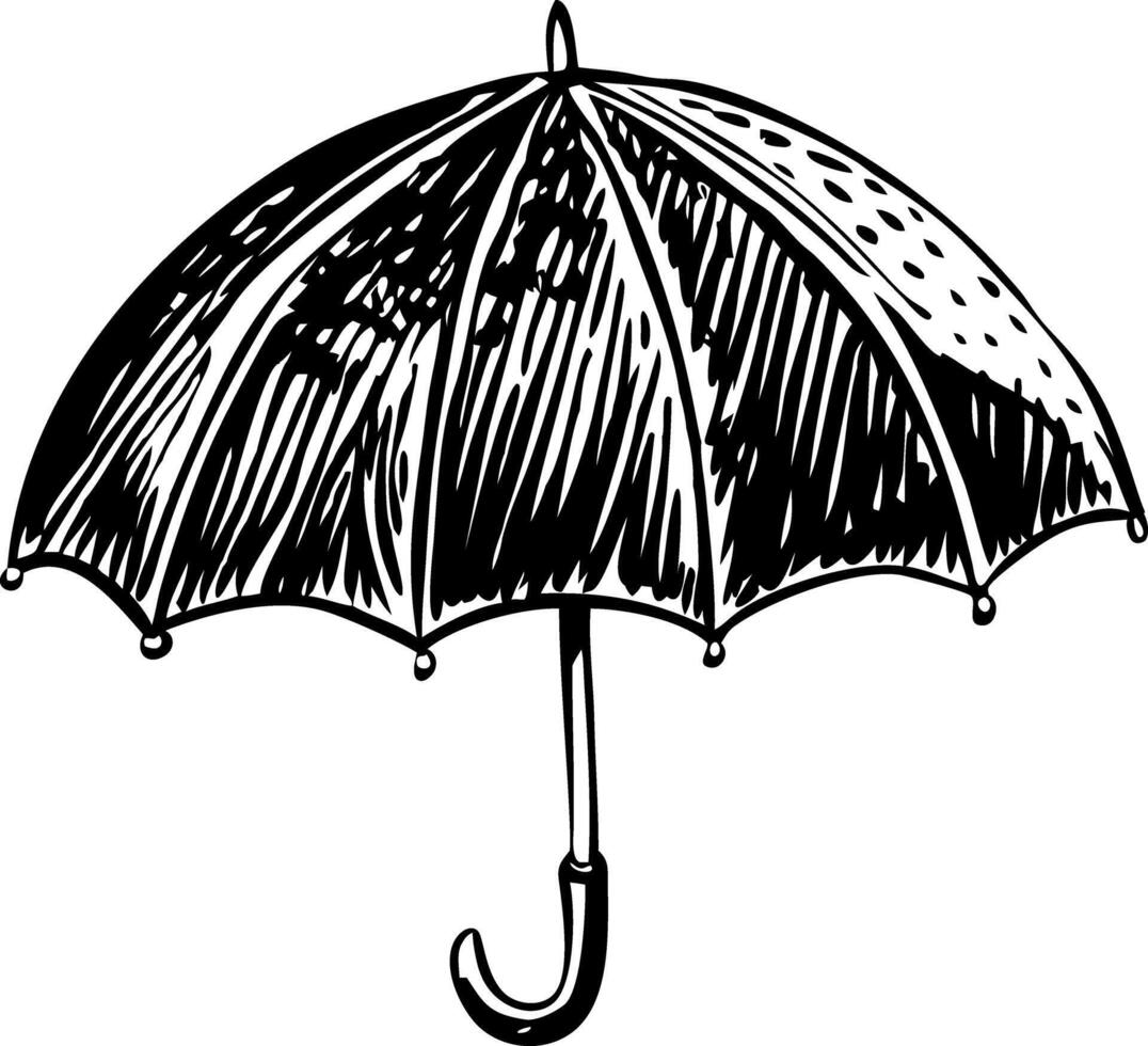 A vintage style illustration of umbrella vector