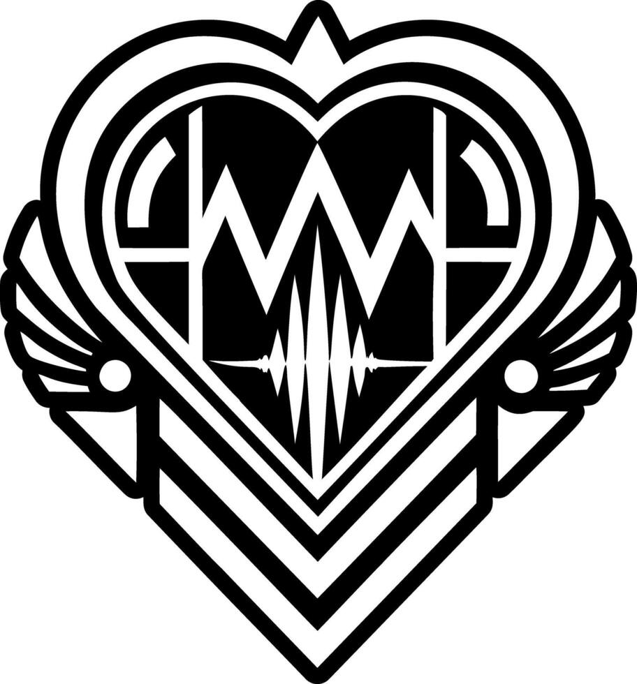 A solid style icon of heartbeat line tattoo vector