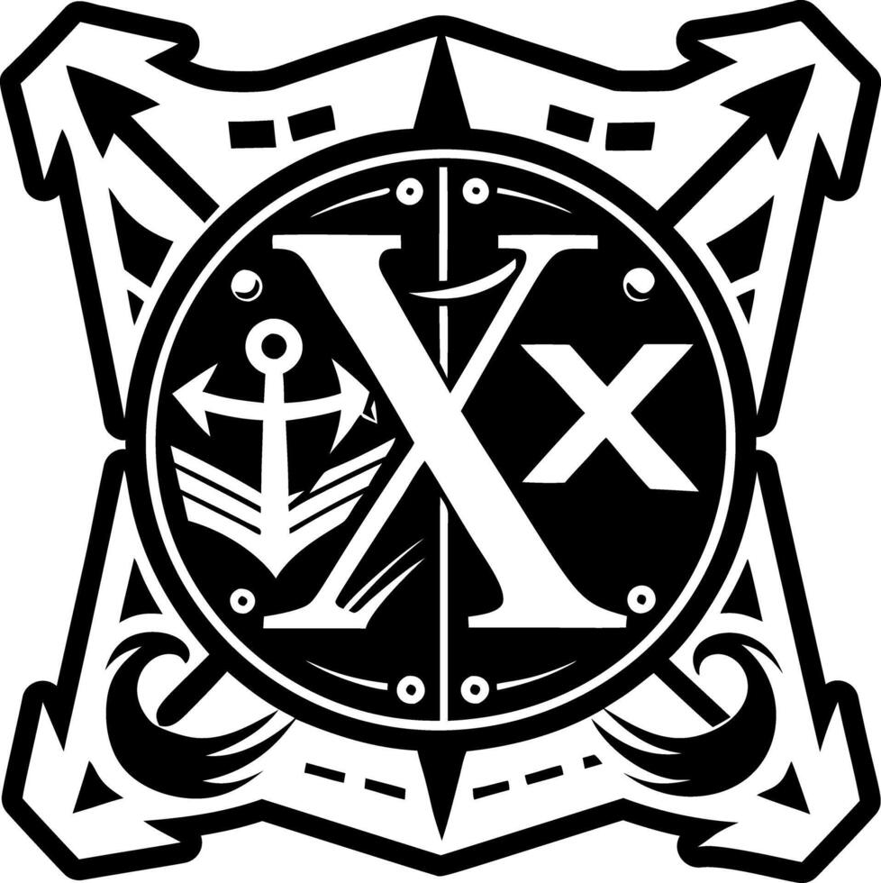 A glyph style icon of treasure map tattoo vector