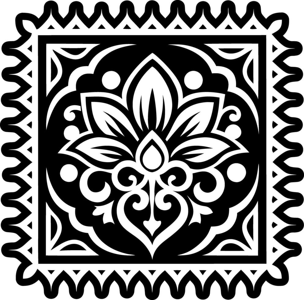 A glyph style icon showing deco tile tattoo vector