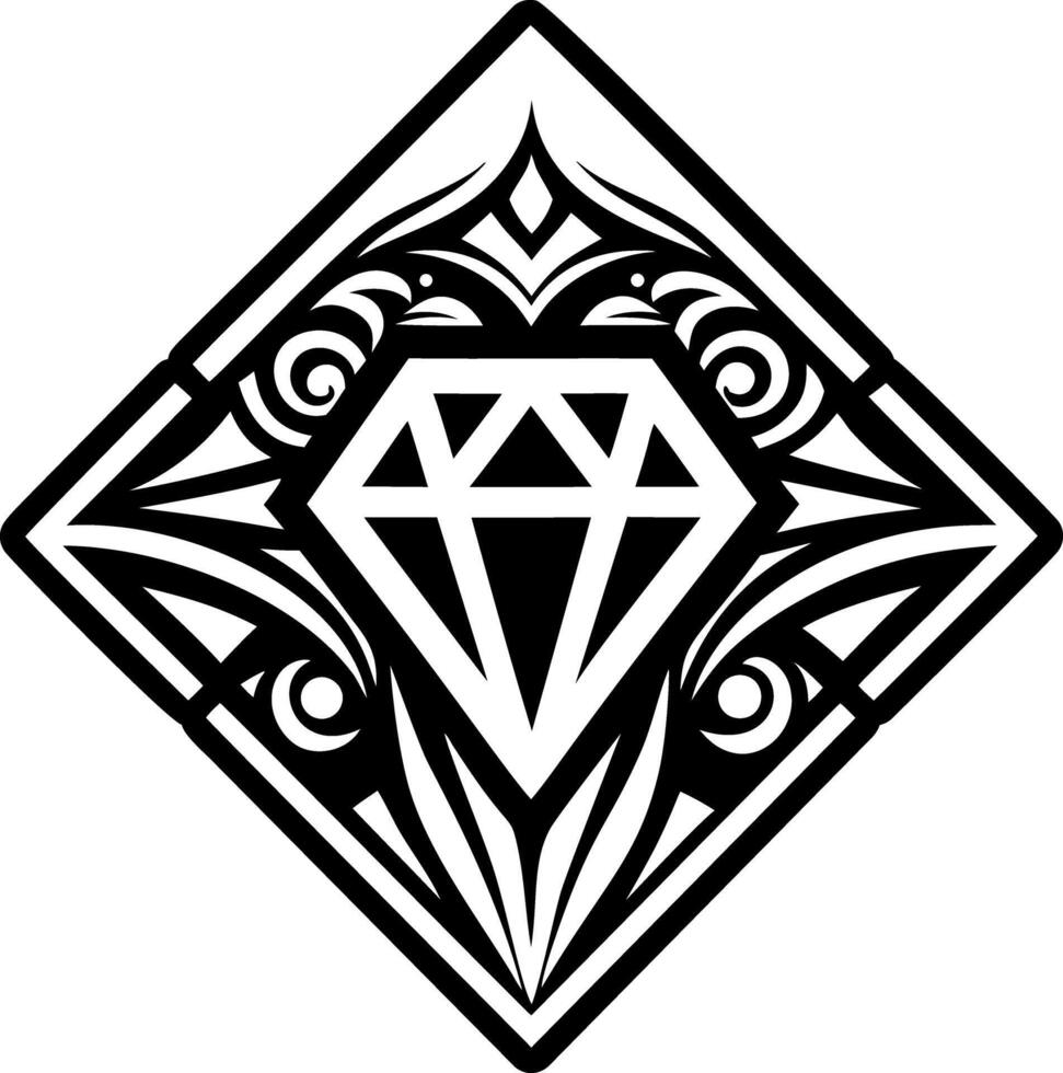 A glyph style icon of gem tattoo vector