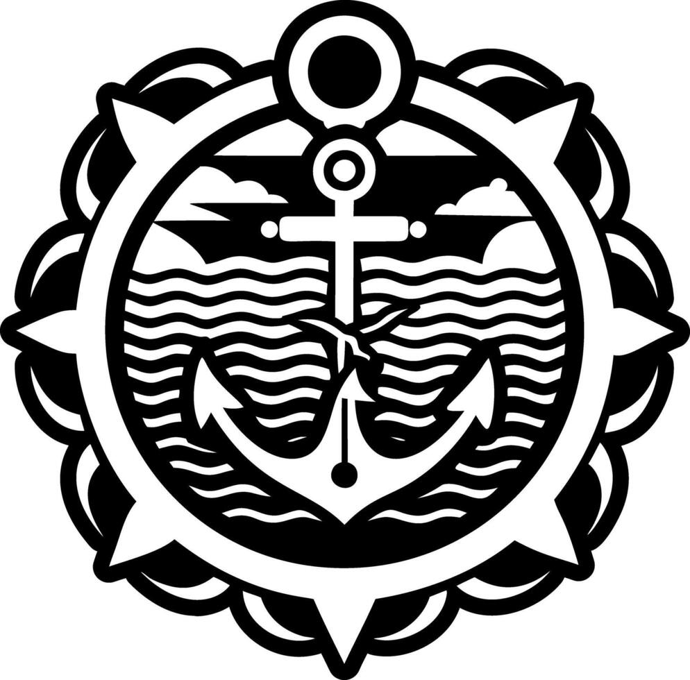 A solid style icon of boat stopper tattoo vector