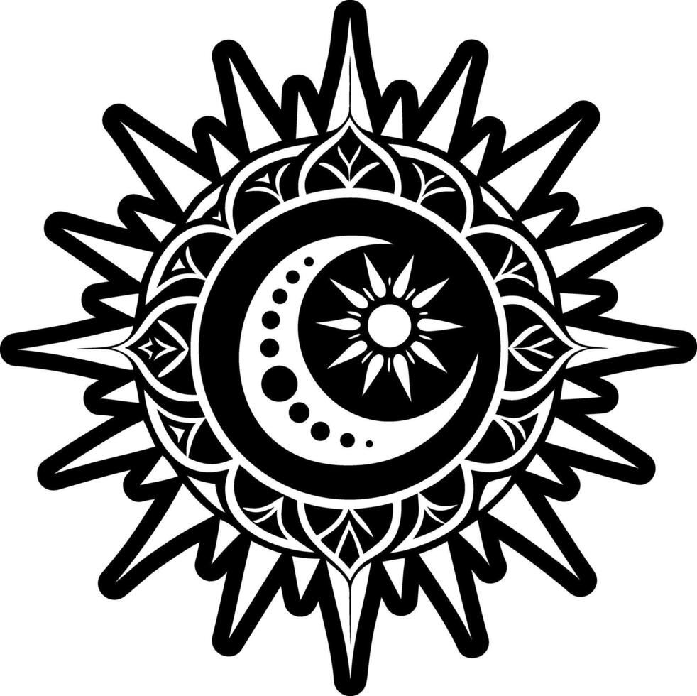 A glyph style icon of moon tattoo vector