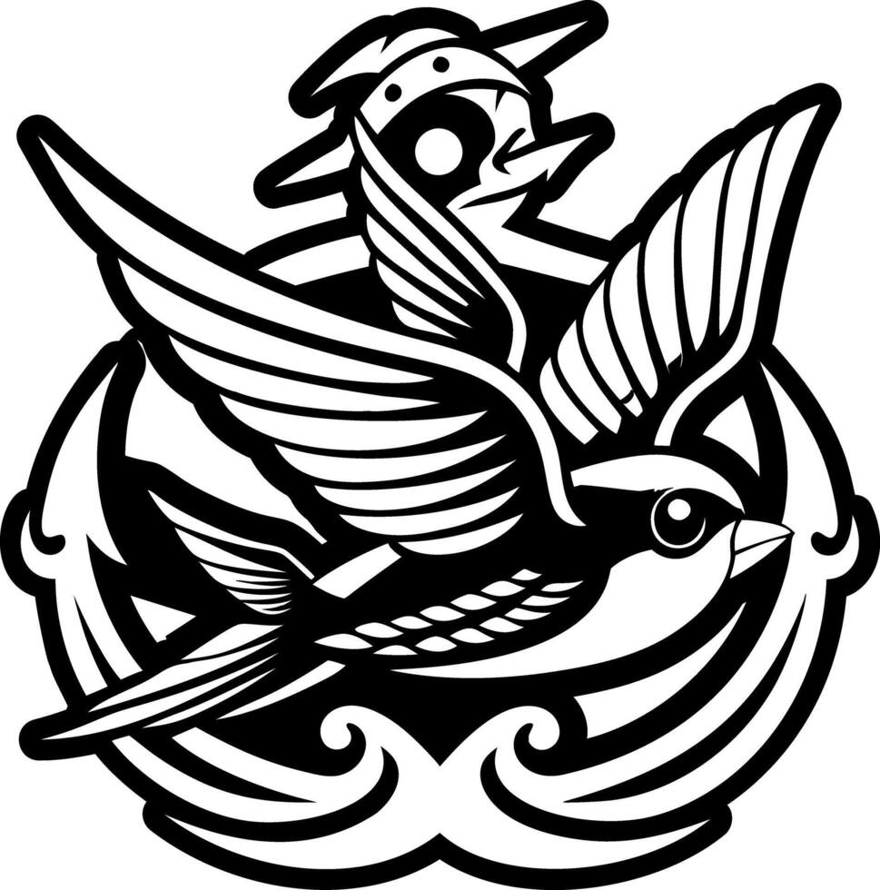 A solid style icon of swallow symbol vector