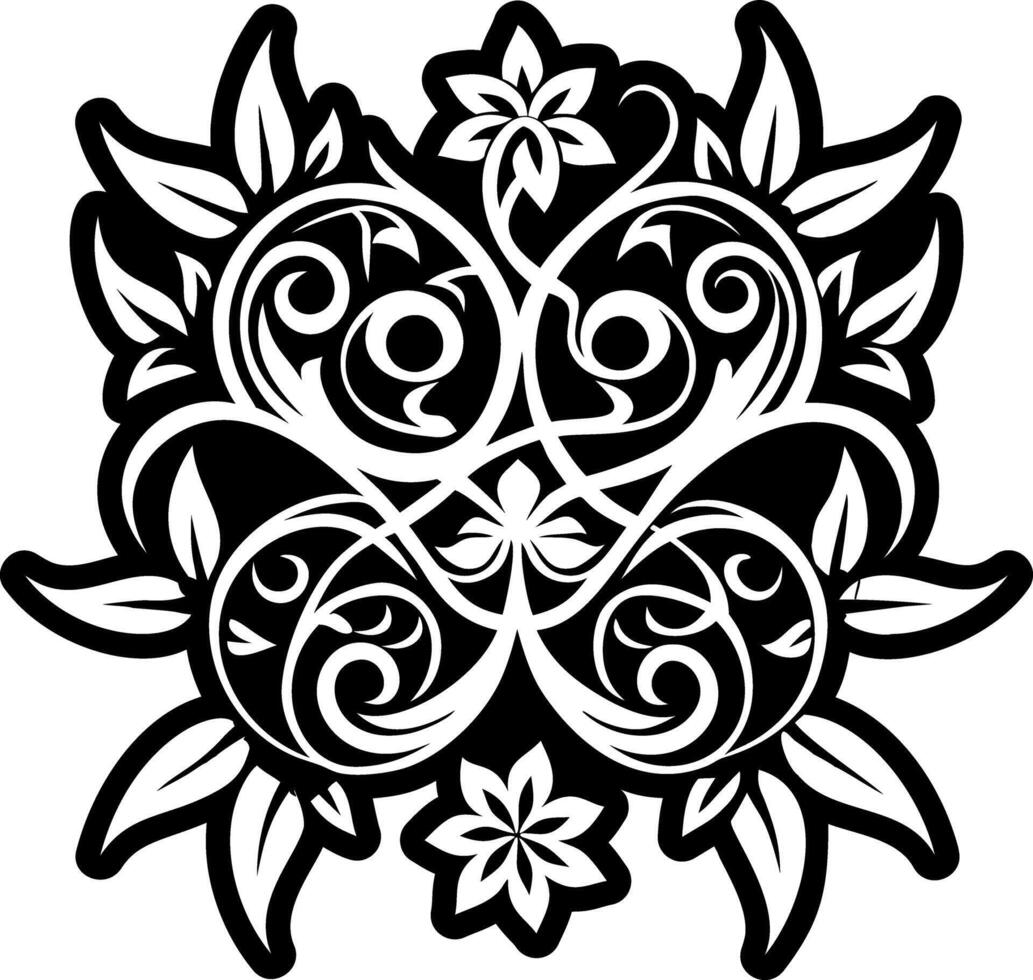 A filled style icon of vines tattoo vector