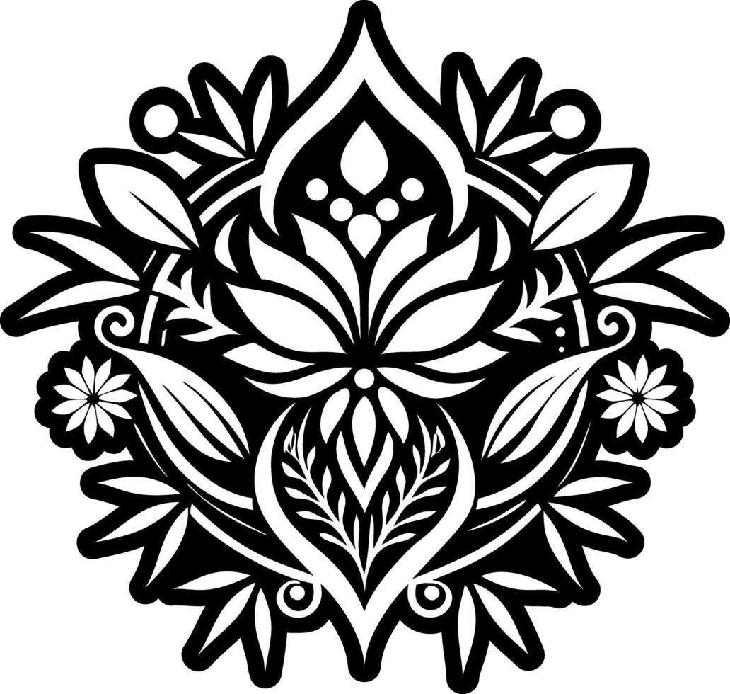 A filled style icon of flower art tattoo vector