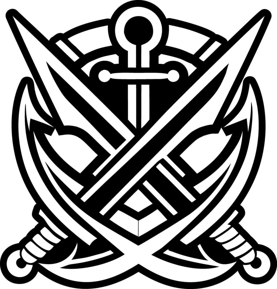 A solid style icon of cutlass tattoo vector