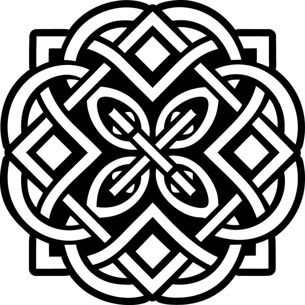 A solid style icon of interwoven tattoo vector