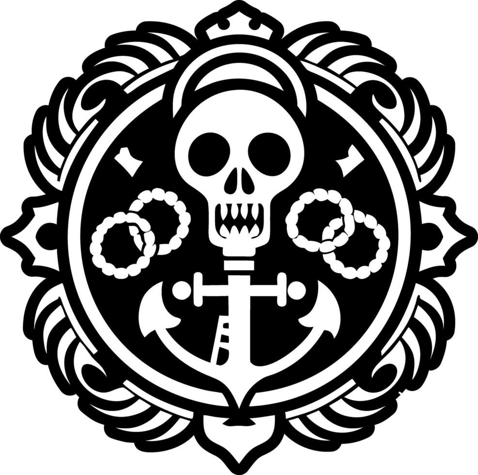 A solid style icon of nautical skull symbol vector