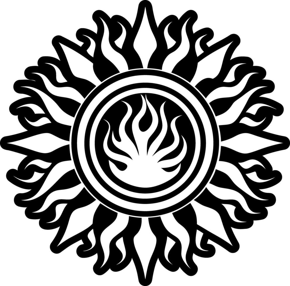 A filled style icon of flaming tattoo vector